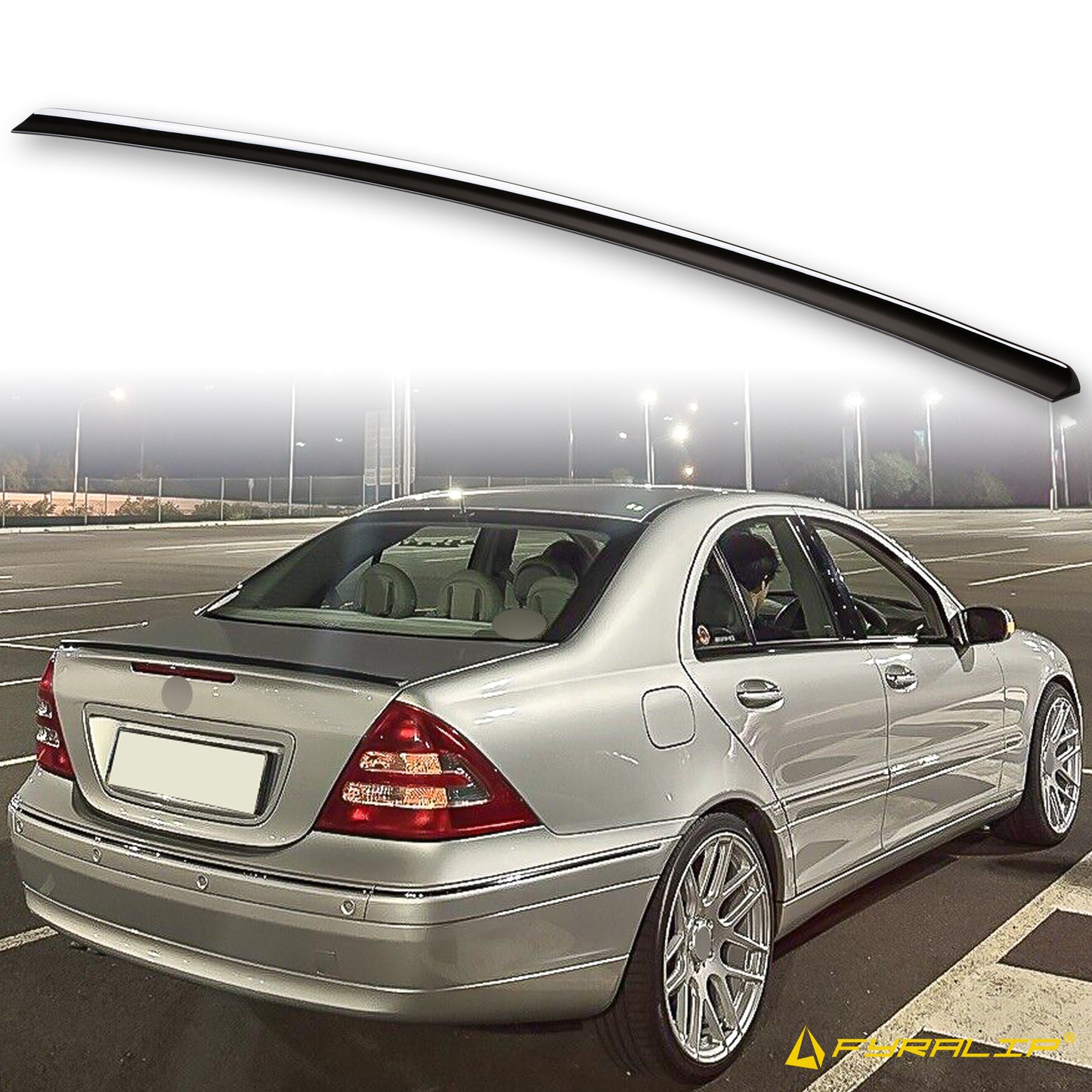 Fyralip Y21 Painted Trunk Lip Spoiler For Mercedes-Benz C Class W203 Sedan 01-07